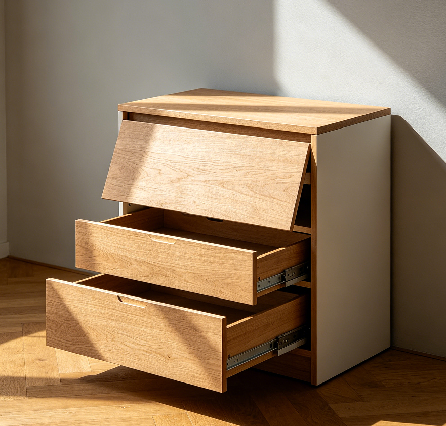 Shoe Cabinet with Flip Front Panels and Drawers